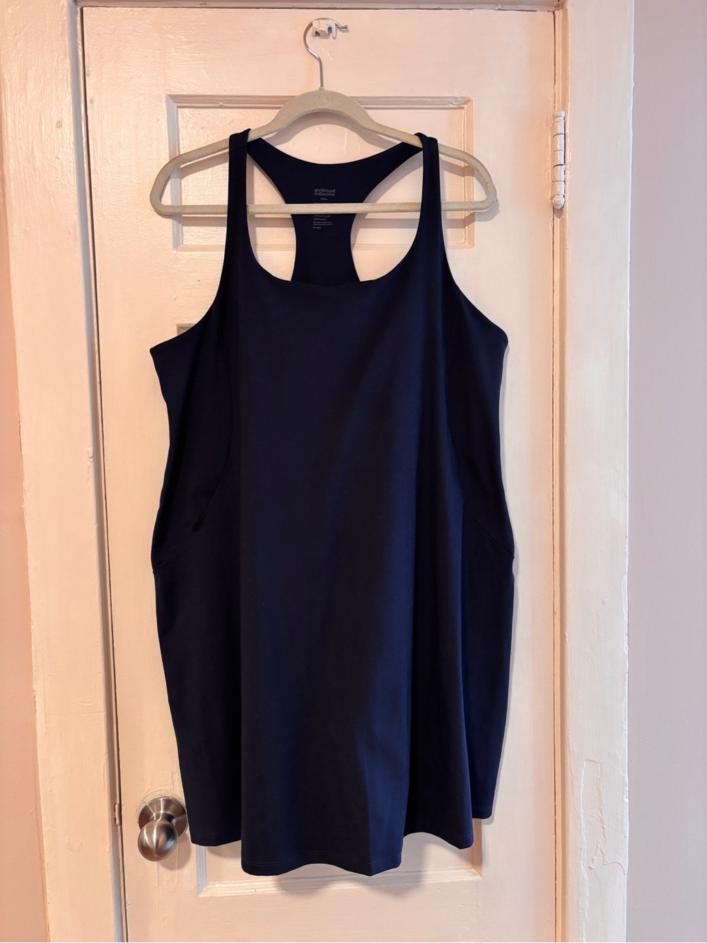 Girlfriend Collective Navy Racerback Exercise Dress
